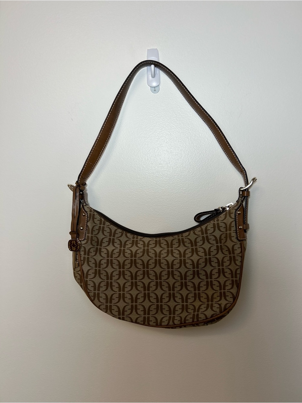 Fossil Brown Signature Pattern Shoulder Bag